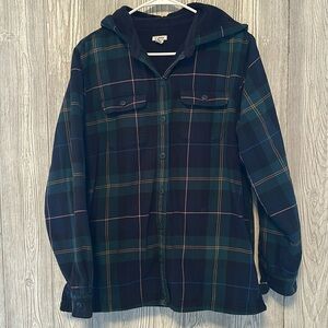Hooded LL Bean fleece button up